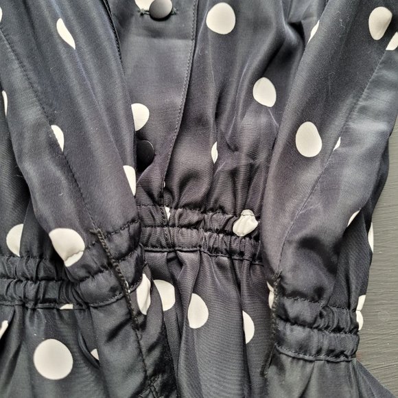 Vintage 80s Graphic Black Polka Dot Secretary Dress - Picture 12 of 15